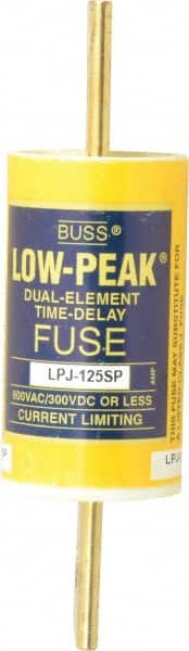 Cooper Bussmann - 300 VDC, 600 VAC, 125 Amp, Time Delay General Purpose Fuse - Bolt-on Mount, 5-3/4" OAL, 100 at DC, 300 at AC (RMS) kA Rating, 1-5/8" Diam - Exact Tooling
