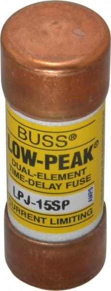 Cooper Bussmann - 300 VDC, 600 VAC, 15 Amp, Time Delay General Purpose Fuse - Fuse Holder Mount, 2-1/4" OAL, 100 at DC, 300 at AC (RMS) kA Rating, 13/16" Diam - Exact Tooling