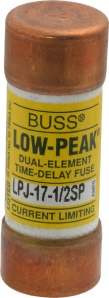 Cooper Bussmann - 300 VDC, 600 VAC, 17.5 Amp, Time Delay General Purpose Fuse - Fuse Holder Mount, 2-1/4" OAL, 100 at DC, 300 at AC (RMS) kA Rating, 13/16" Diam - Exact Tooling