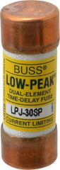 Cooper Bussmann - 300 VDC, 600 VAC, 30 Amp, Time Delay General Purpose Fuse - Fuse Holder Mount, 2-1/4" OAL, 100 at DC, 300 at AC (RMS) kA Rating, 13/16" Diam - Exact Tooling