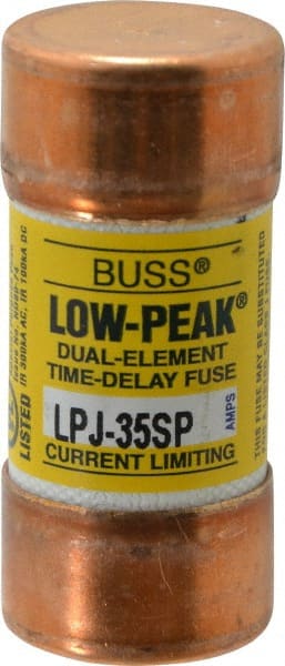 Cooper Bussmann - 300 VDC, 600 VAC, 35 Amp, Time Delay General Purpose Fuse - Fuse Holder Mount, 2-3/8" OAL, 100 at DC, 300 at AC (RMS) kA Rating, 1-1/16" Diam - Exact Tooling