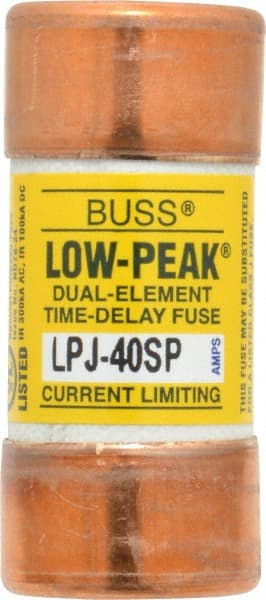 Cooper Bussmann - 300 VDC, 600 VAC, 40 Amp, Time Delay General Purpose Fuse - Fuse Holder Mount, 2-3/8" OAL, 100 at DC, 300 at AC (RMS) kA Rating, 1-1/16" Diam - Exact Tooling