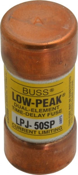 Cooper Bussmann - 300 VDC, 600 VAC, 50 Amp, Time Delay General Purpose Fuse - Fuse Holder Mount, 2-3/8" OAL, 100 at DC, 300 at AC (RMS) kA Rating, 1-1/16" Diam - Exact Tooling