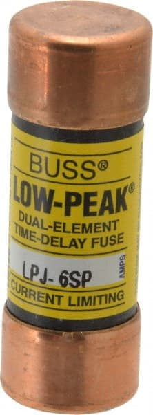 Cooper Bussmann - 300 VDC, 600 VAC, 6 Amp, Time Delay General Purpose Fuse - Fuse Holder Mount, 2-1/4" OAL, 100 at DC, 300 at AC (RMS) kA Rating, 13/16" Diam - Exact Tooling