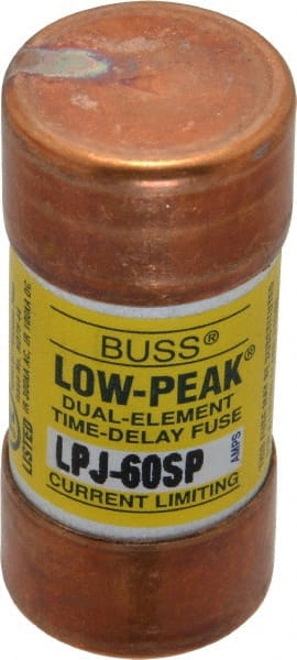 Cooper Bussmann - 300 VDC, 600 VAC, 60 Amp, Time Delay General Purpose Fuse - Fuse Holder Mount, 2-3/8" OAL, 100 at DC, 300 at AC (RMS) kA Rating, 1-1/16" Diam - Exact Tooling
