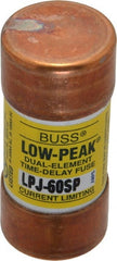 Cooper Bussmann - 300 VDC, 600 VAC, 60 Amp, Time Delay General Purpose Fuse - Fuse Holder Mount, 2-3/8" OAL, 100 at DC, 300 at AC (RMS) kA Rating, 1-1/16" Diam - Exact Tooling