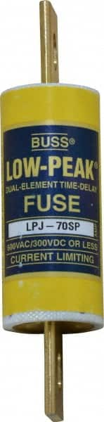 Cooper Bussmann - 300 VDC, 600 VAC, 70 Amp, Time Delay General Purpose Fuse - Bolt-on Mount, 4-5/8" OAL, 100 at DC, 300 at AC (RMS) kA Rating, 1-1/8" Diam - Exact Tooling