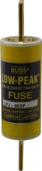 Cooper Bussmann - 300 VDC, 600 VAC, 90 Amp, Time Delay General Purpose Fuse - Bolt-on Mount, 4-5/8" OAL, 100 at DC, 300 at AC (RMS) kA Rating, 1-1/8" Diam - Exact Tooling
