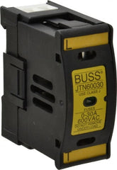 Cooper Bussmann - 1 Pole, 600 VAC/VDC, 30 Amp, DIN Rail Mount Fuse Holder - Compatible with J Class, 1.23 Inch Wide Fuse - Exact Tooling