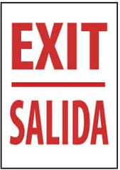 NMC - Exit, Plastic Exit Sign - 14" Wide x 20" High, English/Spanish - Exact Tooling