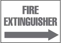 NMC - Fire Extinguisher, Pressure Sensitive Vinyl Fire Sign - 14" Wide x 10" High - Exact Tooling