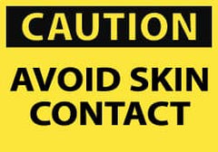 NMC - Accident Prevention Label, Header: CAUTION - Legend: Caution - Avoid Skin Contact, English, Black & Yellow, 5" Long x 3" High, Sign Muscle Finish - Exact Tooling