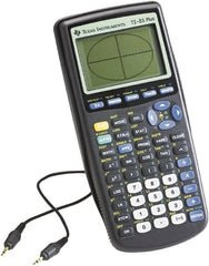Texas Instruments - LCD Graphing Calculator - 3-1/2 x 7-1/4 Display Size, Black, AAA Battery Powered, 1.8" Long x 7.7" Wide - Exact Tooling