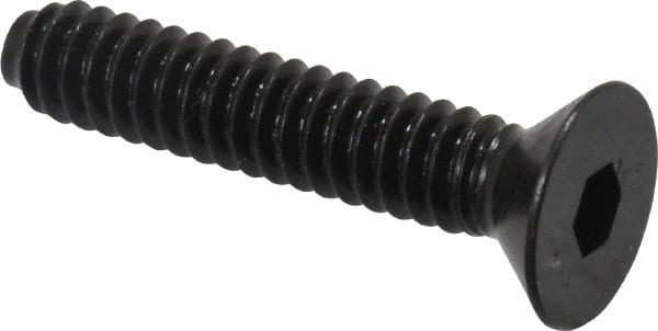 Holo-Krome - #10-24 UNC Hex Socket Drive, 82° Flat Screw - Alloy Steel, Black Oxide Finish, Fully Threaded, 1" OAL - Exact Tooling