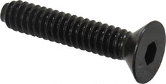 Holo-Krome - #10-24 UNC Hex Socket Drive, 82° Flat Screw - Alloy Steel, Black Oxide Finish, Fully Threaded, 1" OAL - Exact Tooling