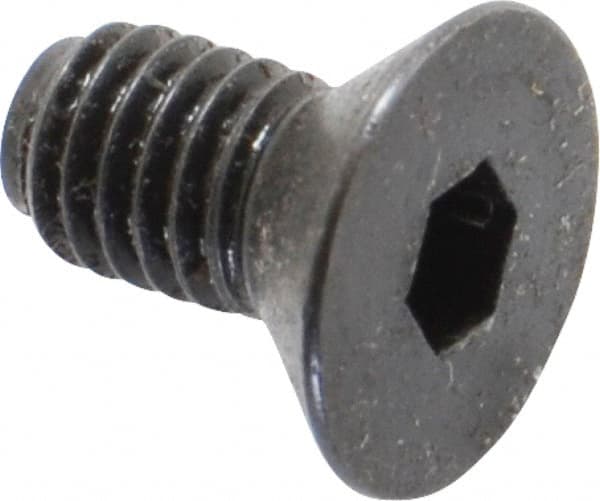Holo-Krome - #10-32 UNF Hex Socket Drive, 82° Flat Screw - Alloy Steel, Black Oxide Finish, Fully Threaded, 3/8" OAL - Exact Tooling