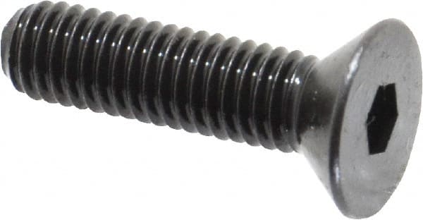Holo-Krome - #10-32 UNF Hex Socket Drive, 82° Flat Screw - Alloy Steel, Black Oxide Finish, Fully Threaded, 3/4" OAL - Exact Tooling