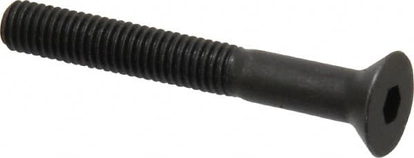 Holo-Krome - #10-32 UNF Hex Socket Drive, 82° Flat Screw - Alloy Steel, Black Oxide Finish, Partially Threaded, 1-1/2" OAL - Exact Tooling