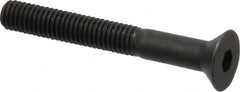 Holo-Krome - #10-32 UNF Hex Socket Drive, 82° Flat Screw - Alloy Steel, Black Oxide Finish, Partially Threaded, 1-1/2" OAL - Exact Tooling
