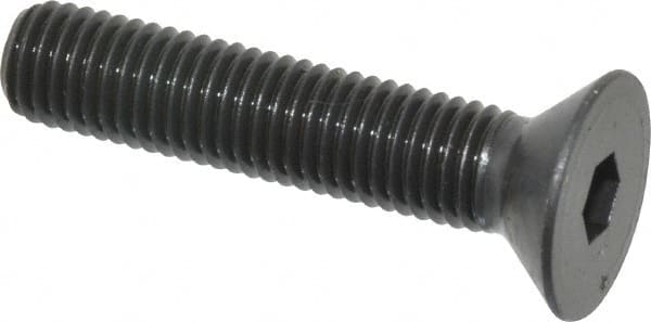 Holo-Krome - 1/4-28 UNF Hex Socket Drive, 82° Flat Screw - Alloy Steel, Black Oxide Finish, Fully Threaded, 1-1/4" OAL - Exact Tooling