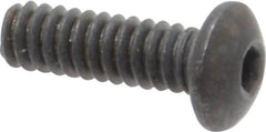 Holo-Krome - #4-40 UNC Hex Socket Drive, Button Screw - Alloy Steel, Black Oxide Finish, Fully Threaded, 3/8" Length Under Head - Exact Tooling