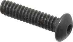 Holo-Krome - #4-40 UNC Hex Socket Drive, Button Screw - Alloy Steel, Black Oxide Finish, Fully Threaded, 1/2" Length Under Head - Exact Tooling