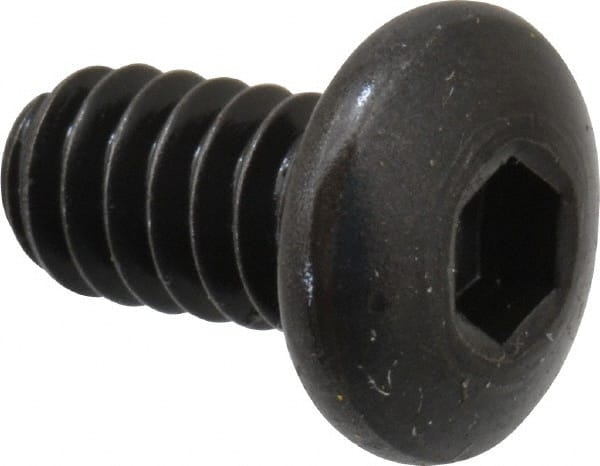 Holo-Krome - #10-24 UNC Hex Socket Drive, Button Screw - Alloy Steel, Black Oxide Finish, Fully Threaded, 3/8" Length Under Head - Exact Tooling