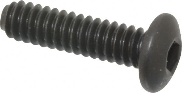 Holo-Krome - #10-24 UNC Hex Socket Drive, Button Screw - Alloy Steel, Black Oxide Finish, Fully Threaded, 3/4" Length Under Head - Exact Tooling