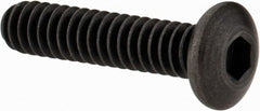 Holo-Krome - #10-24 UNC Hex Socket Drive, Button Screw - Alloy Steel, Black Oxide Finish, Fully Threaded, 7/8" Length Under Head - Exact Tooling