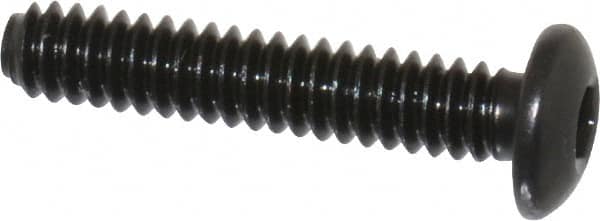 Holo-Krome - #10-24 UNC Hex Socket Drive, Button Screw - Alloy Steel, Black Oxide Finish, Fully Threaded, 1" Length Under Head - Exact Tooling