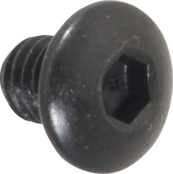 Holo-Krome - #10-32 UNF Hex Socket Drive, Button Screw - Alloy Steel, Black Oxide Finish, Fully Threaded, 1/4" Length Under Head - Exact Tooling