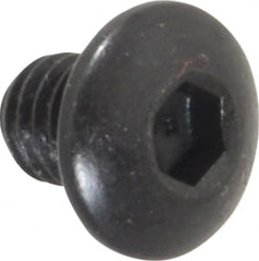 Holo-Krome - #10-32 UNF Hex Socket Drive, Button Screw - Alloy Steel, Black Oxide Finish, Fully Threaded, 1/4" Length Under Head - Exact Tooling