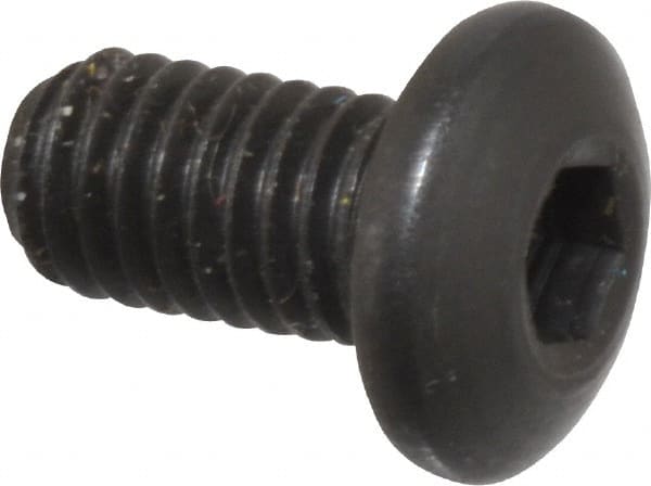 Holo-Krome - #10-32 UNF Hex Socket Drive, Button Screw - Alloy Steel, Black Oxide Finish, Fully Threaded, 3/8" Length Under Head - Exact Tooling