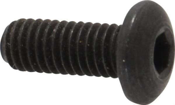 Holo-Krome - #10-32 UNF Hex Socket Drive, Button Screw - Alloy Steel, Black Oxide Finish, Fully Threaded, 1/2" Length Under Head - Exact Tooling
