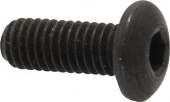 Holo-Krome - #10-32 UNF Hex Socket Drive, Button Screw - Alloy Steel, Black Oxide Finish, Fully Threaded, 1/2" Length Under Head - Exact Tooling