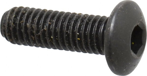 Holo-Krome - #10-32 UNF Hex Socket Drive, Button Screw - Alloy Steel, Black Oxide Finish, Fully Threaded, 5/8" Length Under Head - Exact Tooling