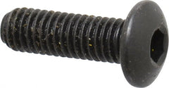 Holo-Krome - #10-32 UNF Hex Socket Drive, Button Screw - Alloy Steel, Black Oxide Finish, Fully Threaded, 5/8" Length Under Head - Exact Tooling