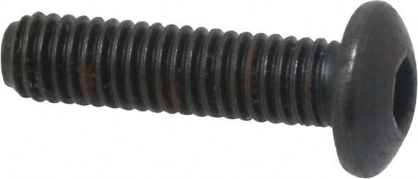 Holo-Krome - #10-32 UNF Hex Socket Drive, Button Screw - Alloy Steel, Black Oxide Finish, Fully Threaded, 3/4" Length Under Head - Exact Tooling