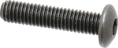 Holo-Krome - #10-32 UNF Hex Socket Drive, Button Screw - Alloy Steel, Black Oxide Finish, Fully Threaded, 7/8" Length Under Head - Exact Tooling