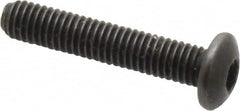 Holo-Krome - #10-32 UNF Hex Socket Drive, Button Screw - Alloy Steel, Black Oxide Finish, Fully Threaded, 1" Length Under Head - Exact Tooling