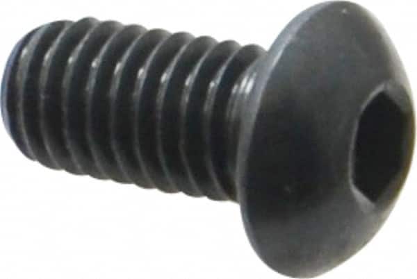 Holo-Krome - 3/8-16 UNC Hex Socket Drive, Button Screw - Alloy Steel, Black Oxide Finish, Fully Threaded, 3/4" Length Under Head - Exact Tooling