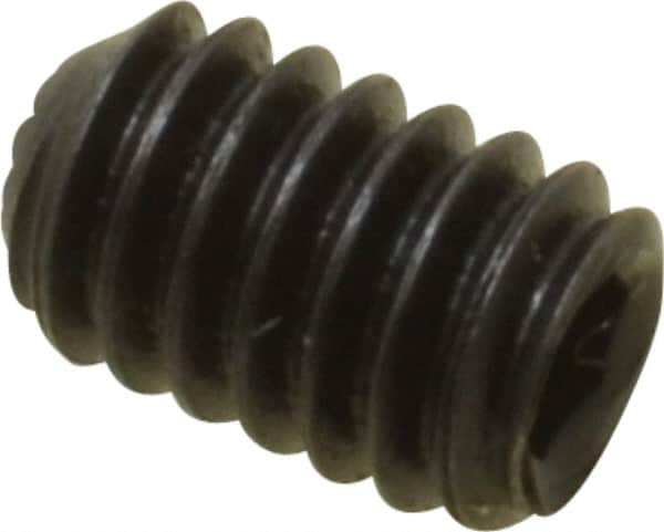 Holo-Krome - #8-32 UNC, 1/4" OAL, Internal Knurl Point Set Screw - Grade 8 Alloy Steel, 5/64" Key - Exact Tooling