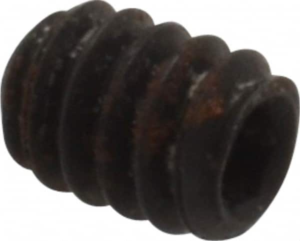 Holo-Krome - #10-24 UNC, 1/4" OAL, Internal Knurl Point Set Screw - Grade 8 Alloy Steel, 3/32" Key - Exact Tooling