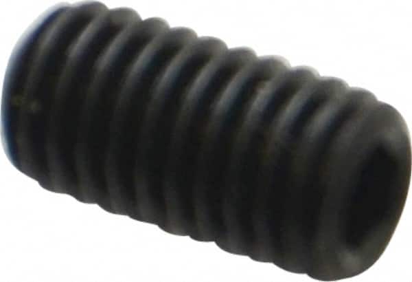 Holo-Krome - #10-32 UNF, 3/8" OAL, Internal Knurl Point Set Screw - Grade 8 Alloy Steel, 3/32" Key - Exact Tooling