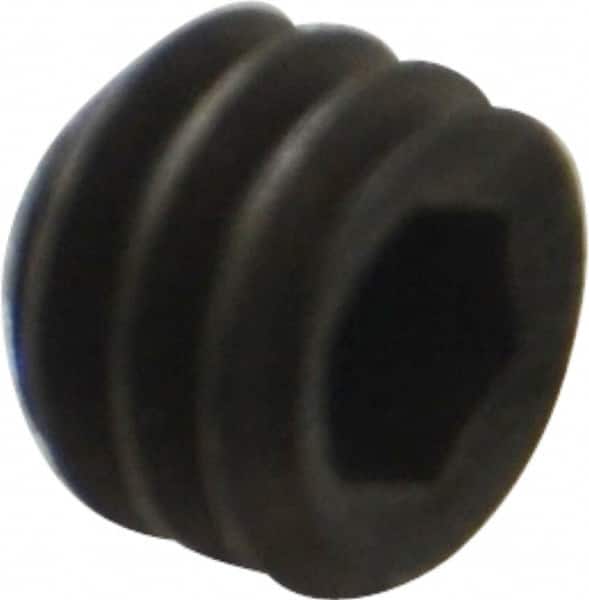 Holo-Krome - 1/4-20 UNC, 3/16" OAL, Internal Knurl Point Set Screw - Grade 8 Alloy Steel, 1/8" Key - Exact Tooling