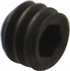 Holo-Krome - 1/4-20 UNC, 3/16" OAL, Internal Knurl Point Set Screw - Grade 8 Alloy Steel, 1/8" Key - Exact Tooling