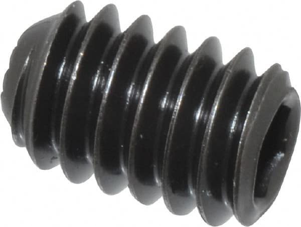 Holo-Krome - 1/4-20 UNC, 3/8" OAL, Internal Knurl Point Set Screw - Grade 8 Alloy Steel, 1/8" Key - Exact Tooling