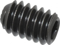 Holo-Krome - 1/4-20 UNC, 3/8" OAL, Internal Knurl Point Set Screw - Grade 8 Alloy Steel, 1/8" Key - Exact Tooling