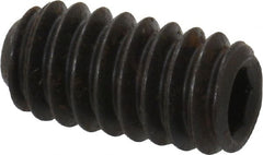 Holo-Krome - 1/4-20 UNC, 1/2" OAL, Internal Knurl Point Set Screw - Grade 8 Alloy Steel, 1/8" Key - Exact Tooling