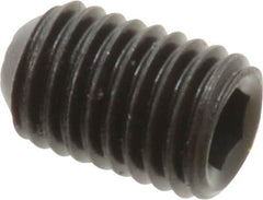 Holo-Krome - 1/4-28 UNF, 3/8" OAL, Internal Knurl Point Set Screw - Grade 8 Alloy Steel, 1/8" Key - Exact Tooling